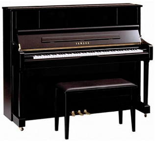 Акустическое пианино с банкеткой Yamaha U1J PE цвет чёрый полированный
